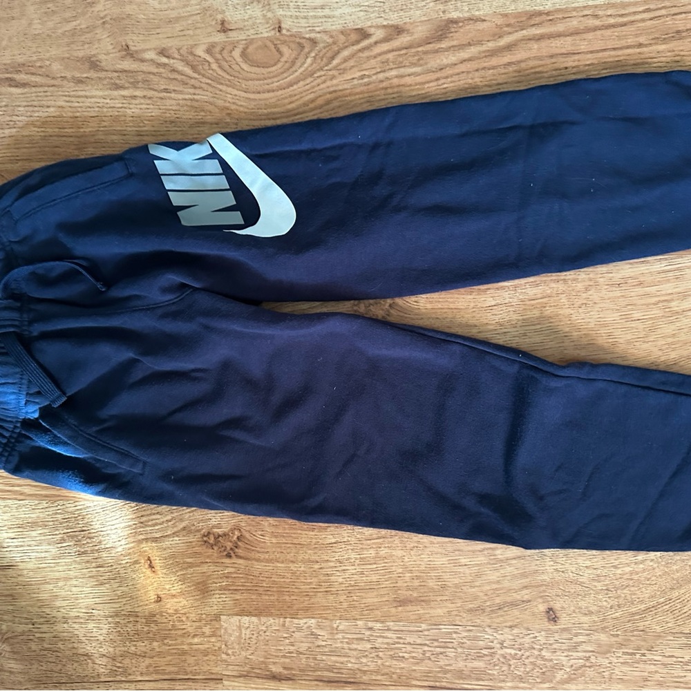 Nike Kids Dark Blue Joggers with White Logo